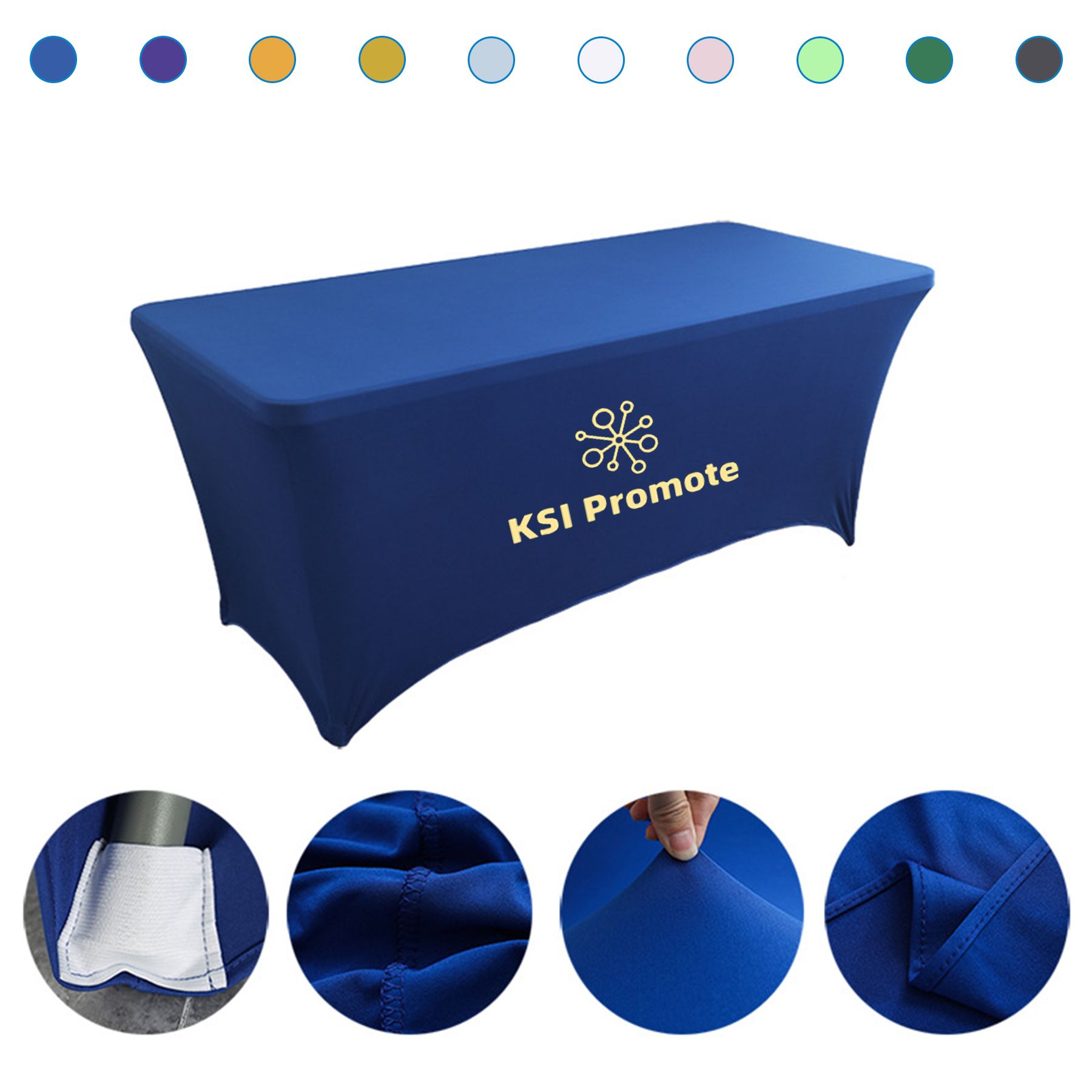 6 Foot Deluxe Stretch Table Cover (Screenprinted 1 color) 72" W x 30" H x 30" - Min Qty 50 D